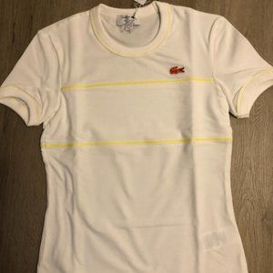Lacoste Classic T-Shirt Women's Made in France Organic Cotton Pique White